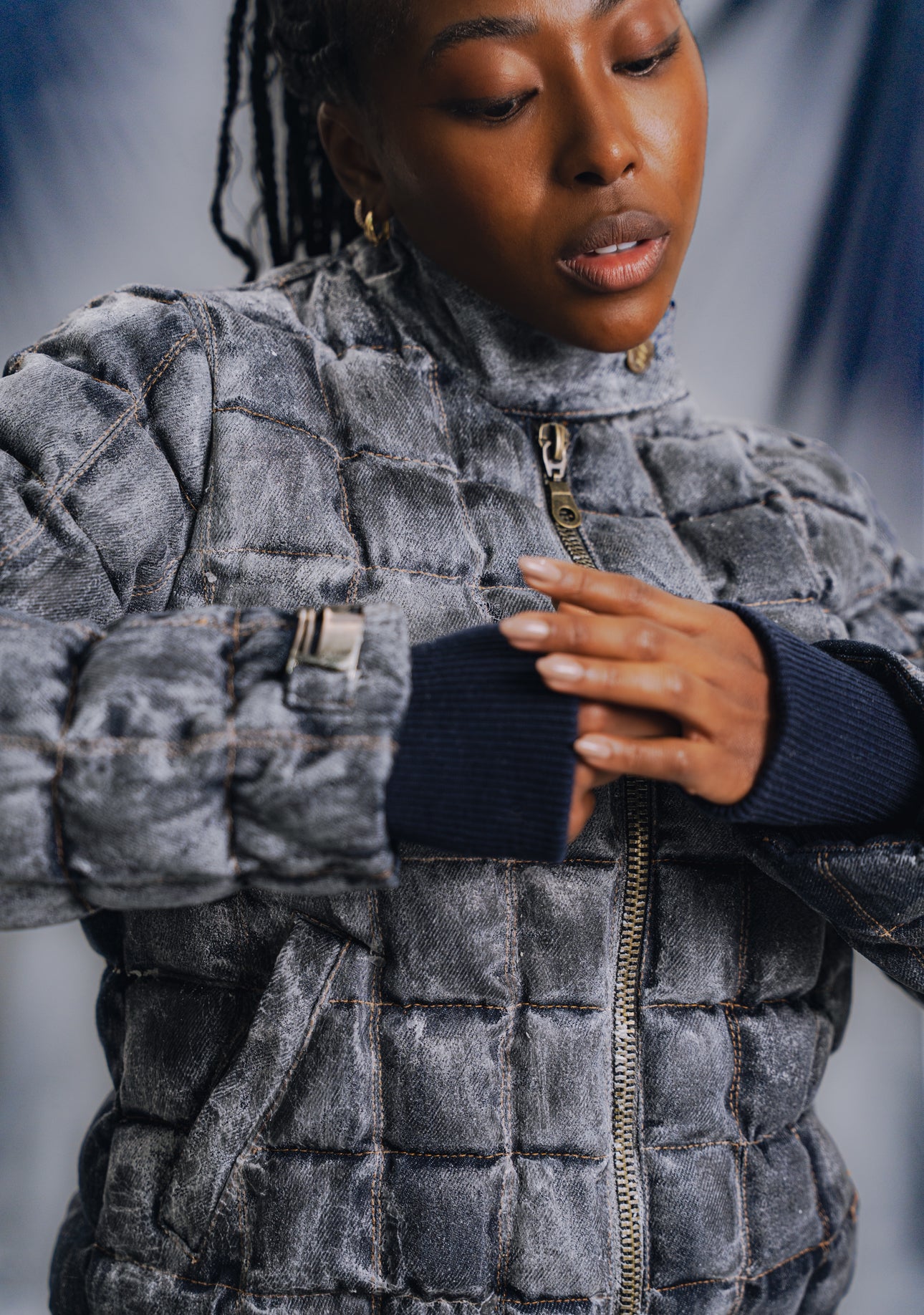 WAX & DENIM PUFFER JACKET ( PRE - ORDER)