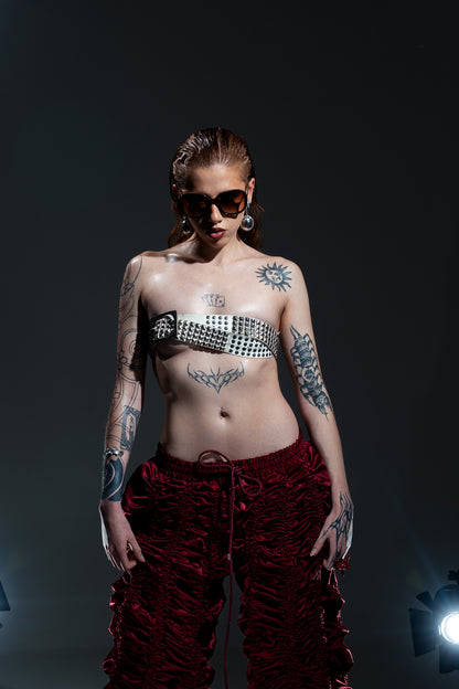 WINE RUCHED PANTS