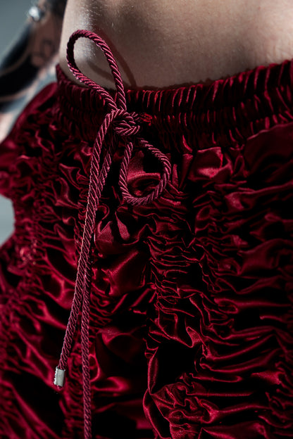 WINE RUCHED PANTS