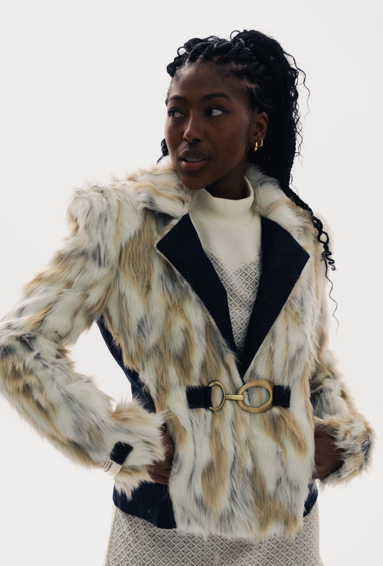 DENIM & FUR JACKET